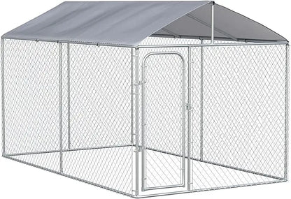 Outdoor large heavy-duty dog cage with waterproof cover