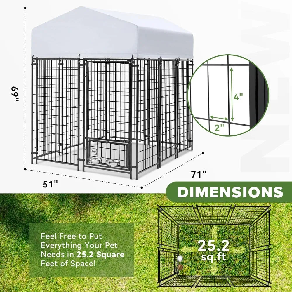 Kennel Outside Large Dog Pen with Roof