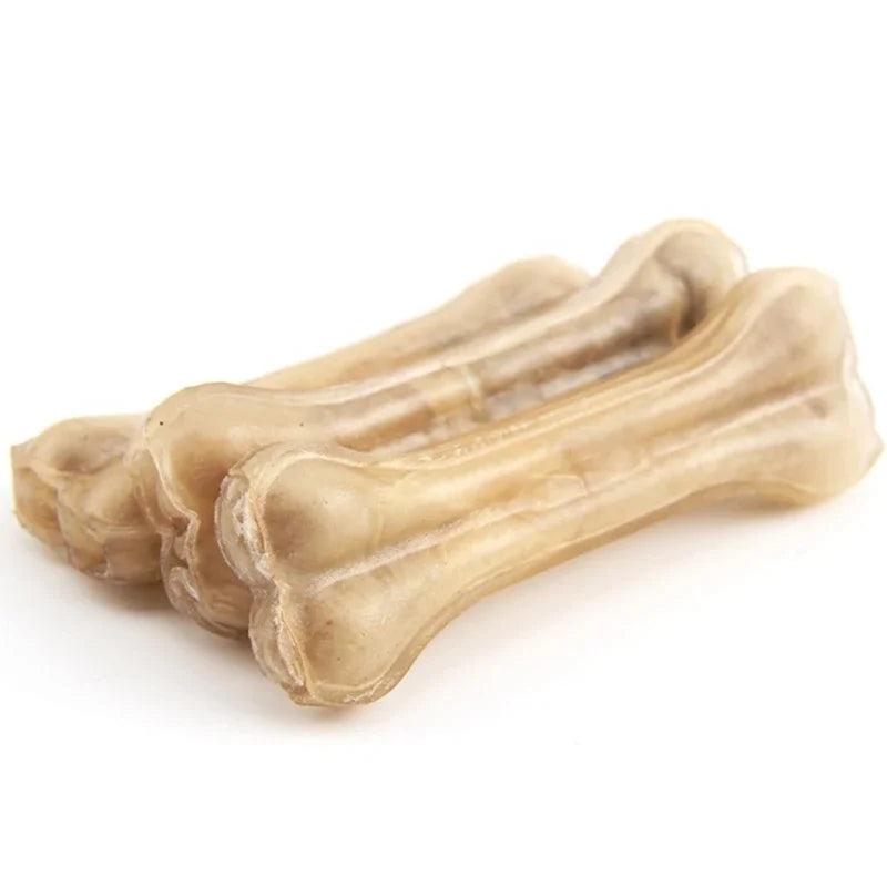 Dog Bones Chews Toys Leather Cowhide Bone