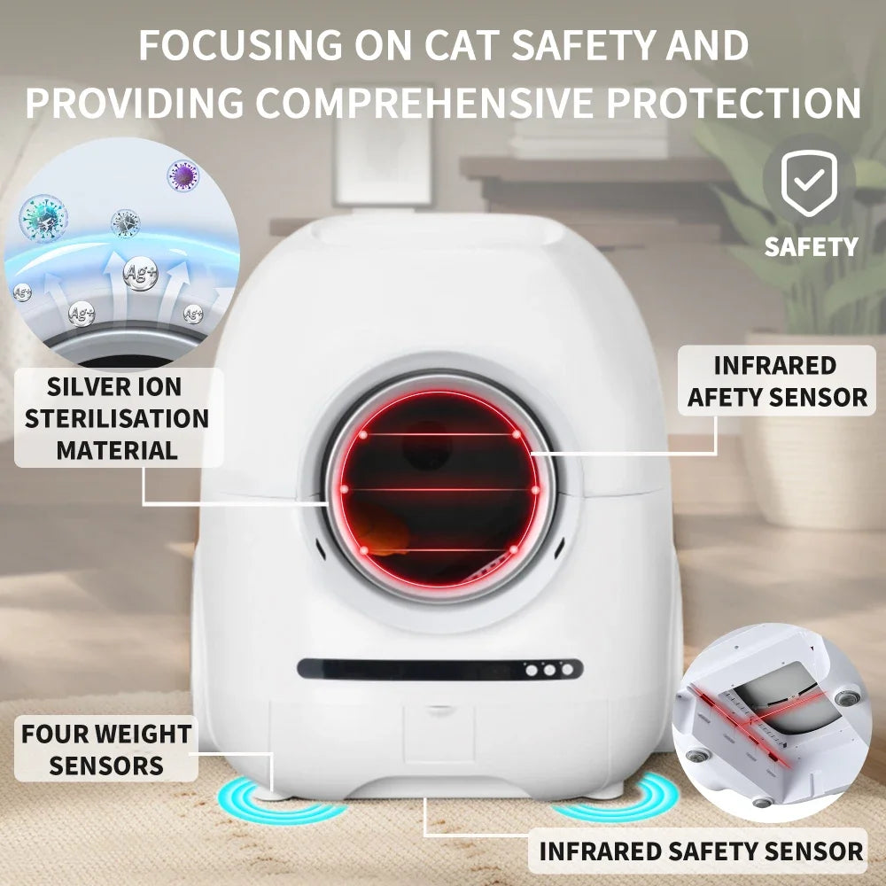 Self-cleaning cat litter box