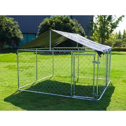 Outdoor Heavy Duty Dog Kennel Steel Fence (6.56‘x 6.56’)