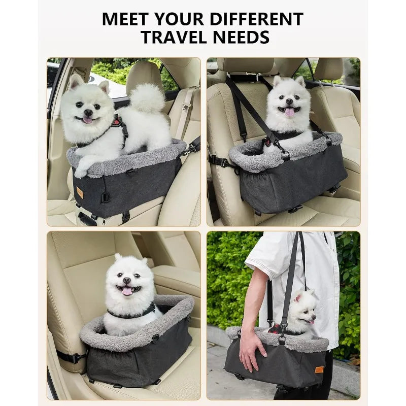 Car Seat for Small Dog with Double Protection Belts