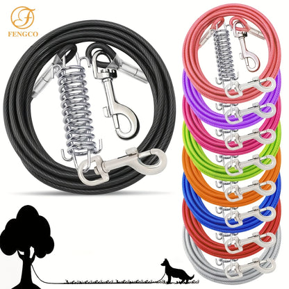 10-50ft Heavy-Duty Dog Tie Out Cable with Spring