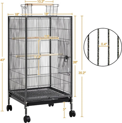 40 Inch Bird Cage Open-Top Parrot Cage