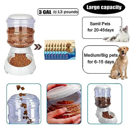 Large Capacity 3 Gallon Gravity Dog Feeder