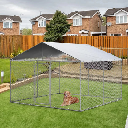 10×10FT Outdoor Dog Kennel with Cover