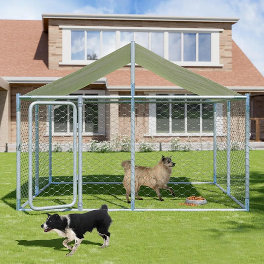 Large Outdoor Dog Kennel with Roof