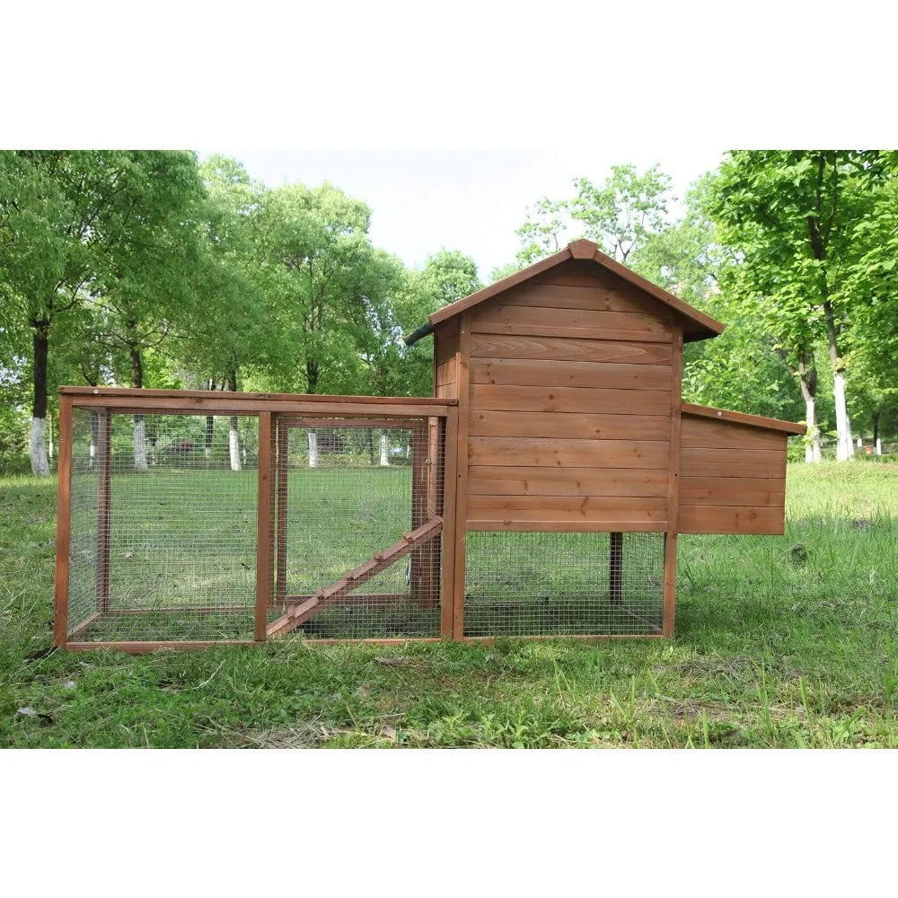 Outdoor 80'' Weatherproof Wooden Chicken Coops Nest Box