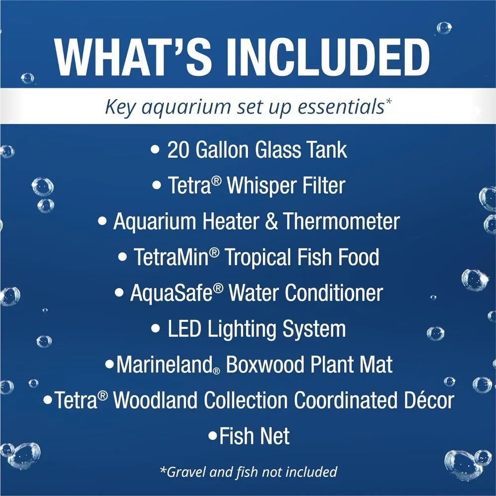 Aquarium 20 Gallon Fish Tank Kit,