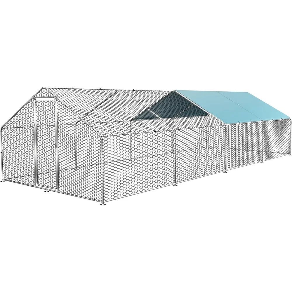 Large Metal Chicken Run for 20-30 Chickens,Dog Kennel