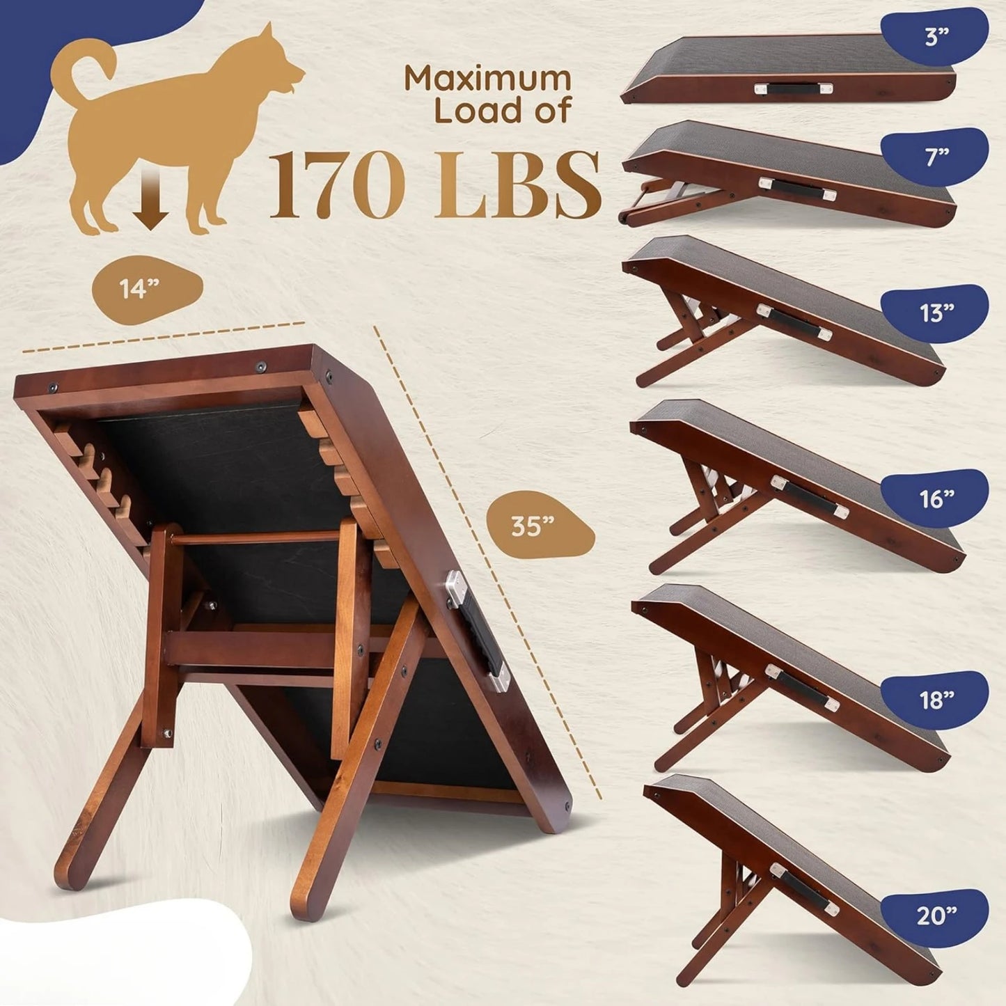 Dog ramp for Couch – Non-Slip, Sturdy Foldable