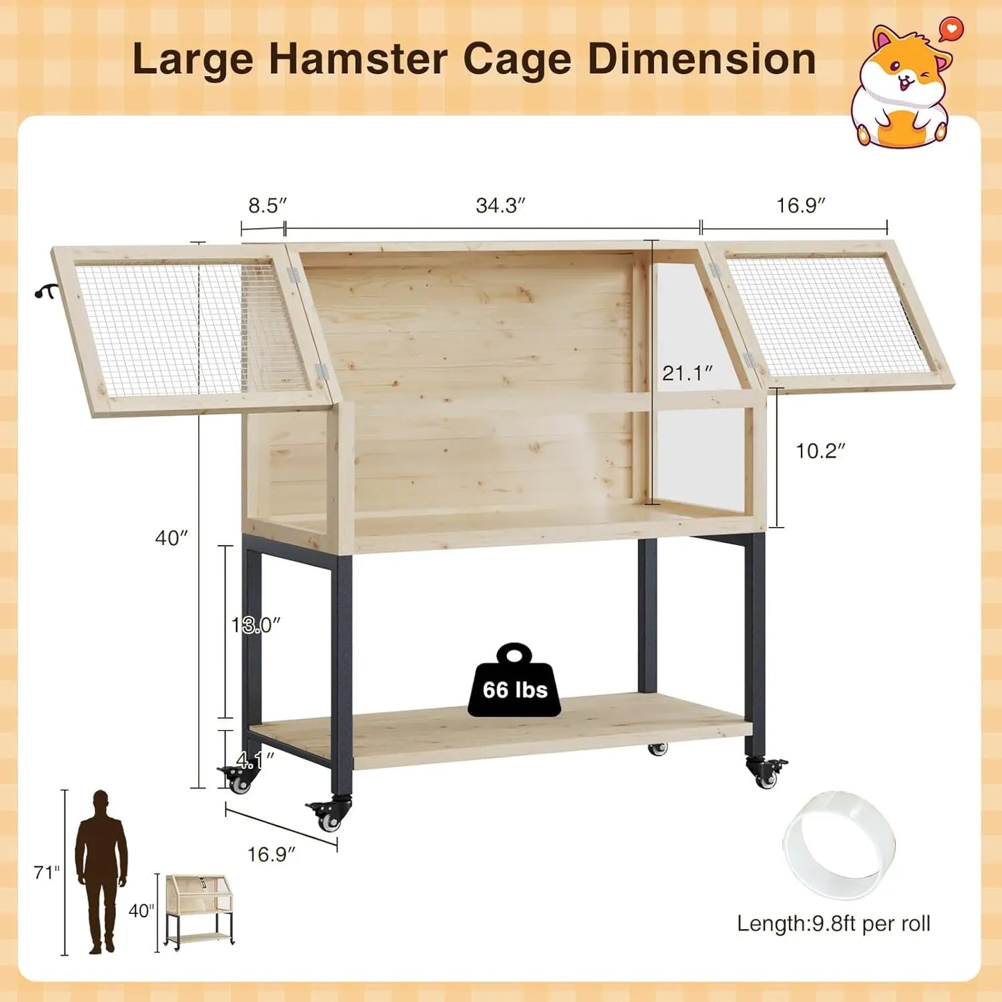 Cage for Guinea Pig,Rat,Hedgehog,Chinchilla