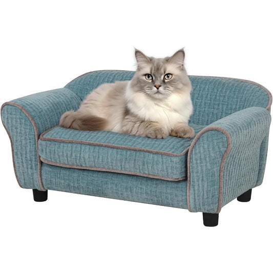 Pet Sofa/Bed with Luxury Striped Fleece