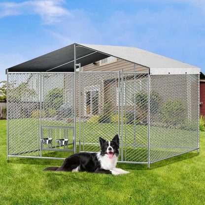 Outside Dog Kennel with Roof Heavy Duty