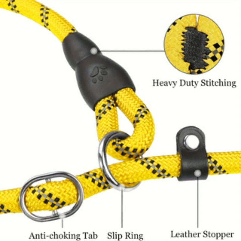 2PC Rope Dog Leash 5 FT with Comfortable Padded Handle