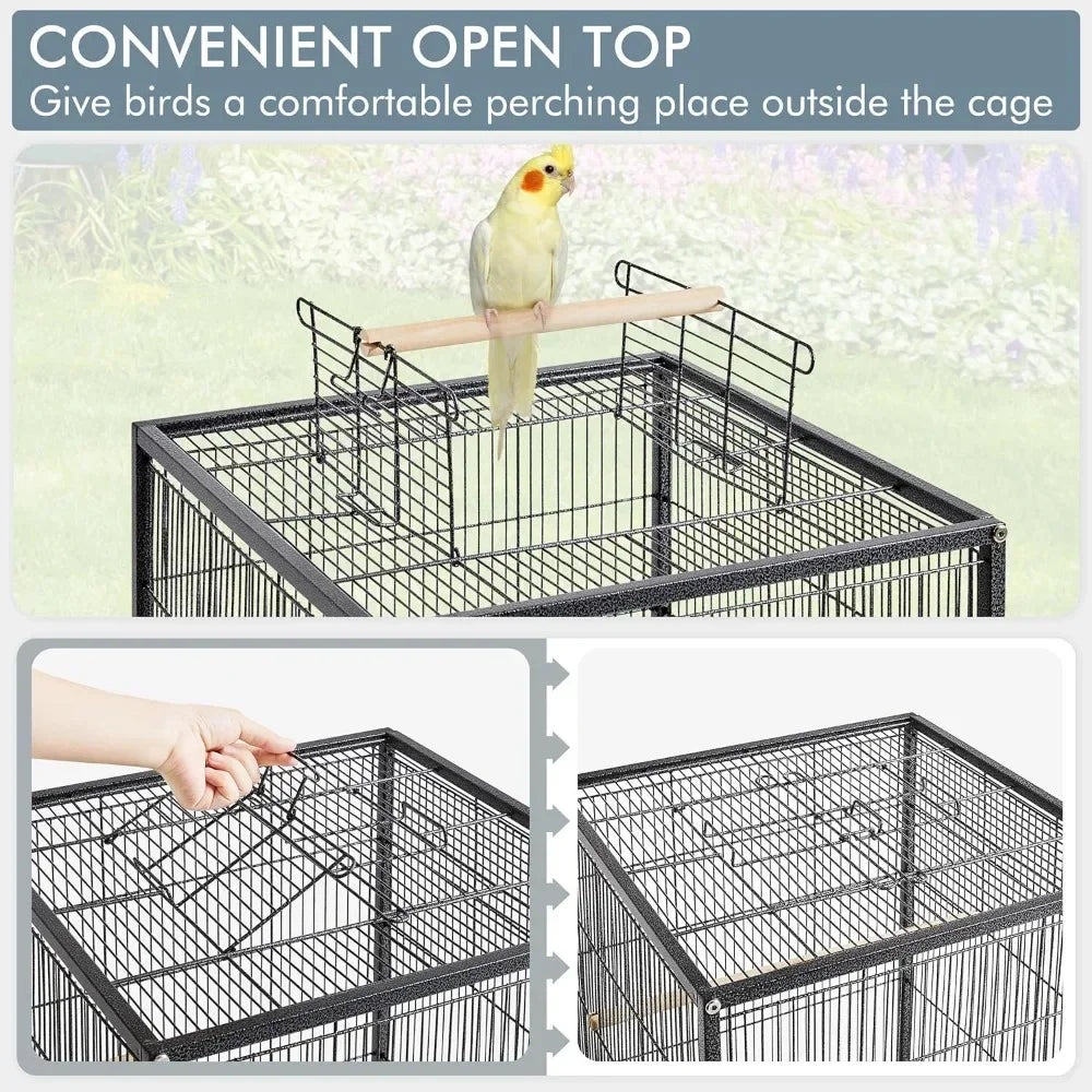 40 Inch Bird Cage Open-Top Parrot Cage