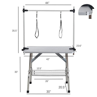 42" Folding Pet Grooming Table Stainless Steel Frame