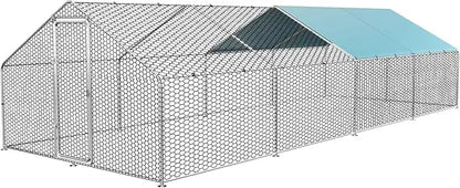 Large Metal Chicken Run for 20-30 Chickens,Dog Kennel