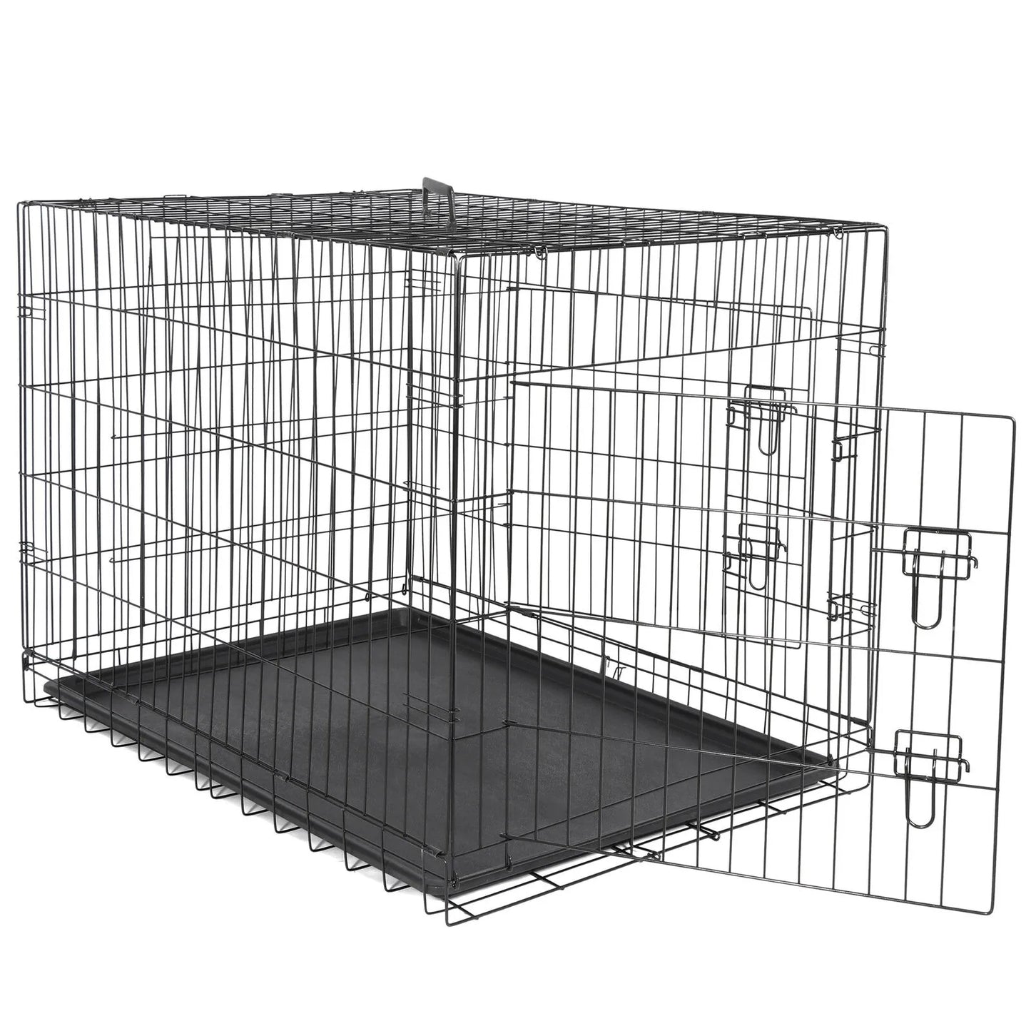 US42 inch folding metal cage dog kennel double door