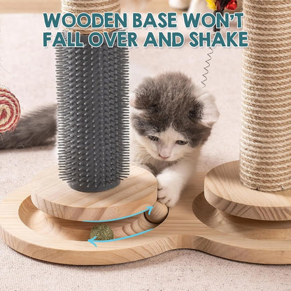 Scratching Post with Soft Rabbit Fleece Perch