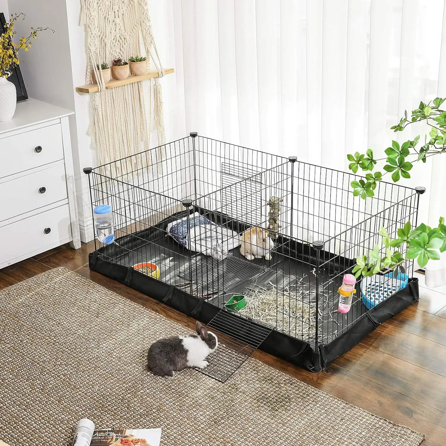 Small Animal Playpen with 2 Separate Spaces