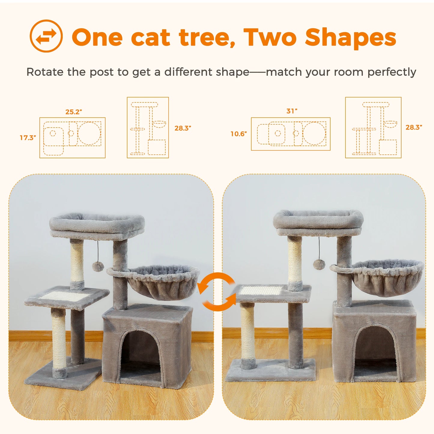 Small Cat Tree Condo for Indoor