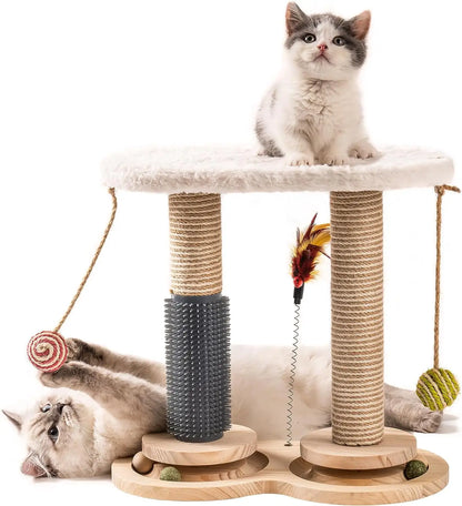 Scratching Post with Soft Rabbit Fleece Perch