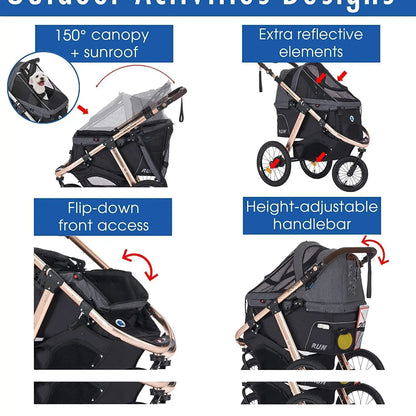 Jogging Sports Stroller with Comfort Rubber Wheels