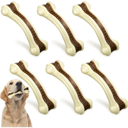 6 Pcs Dog Meal Toys  Beef Flavor Bones