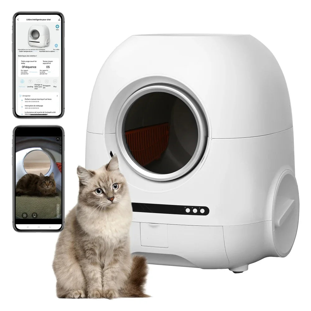 Self-cleaning cat litter box