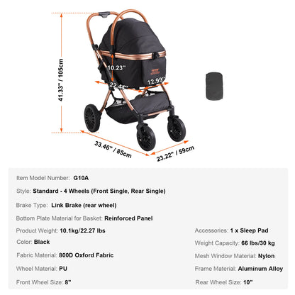 Pet Stroller Carrier Dog Cat Strollers Lightweight