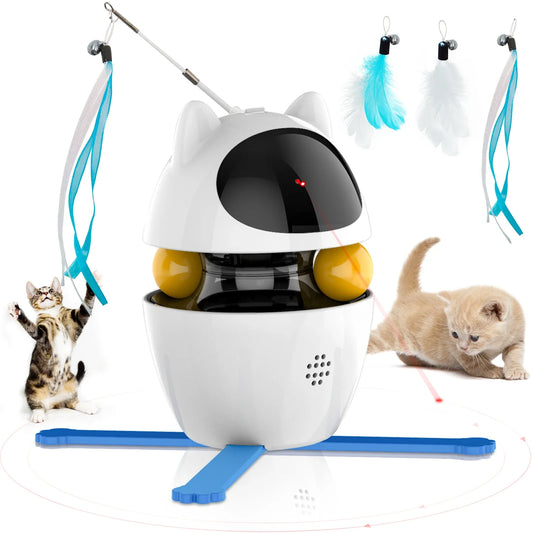 4-in-1 Cat Indoor Electric Interactive Ball and Feather Toy