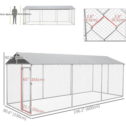 Outdoor large heavy-duty dog cage with waterproof cover