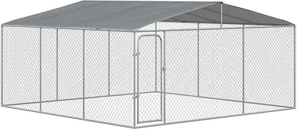 Outdoor large heavy-duty dog cage with waterproof cover